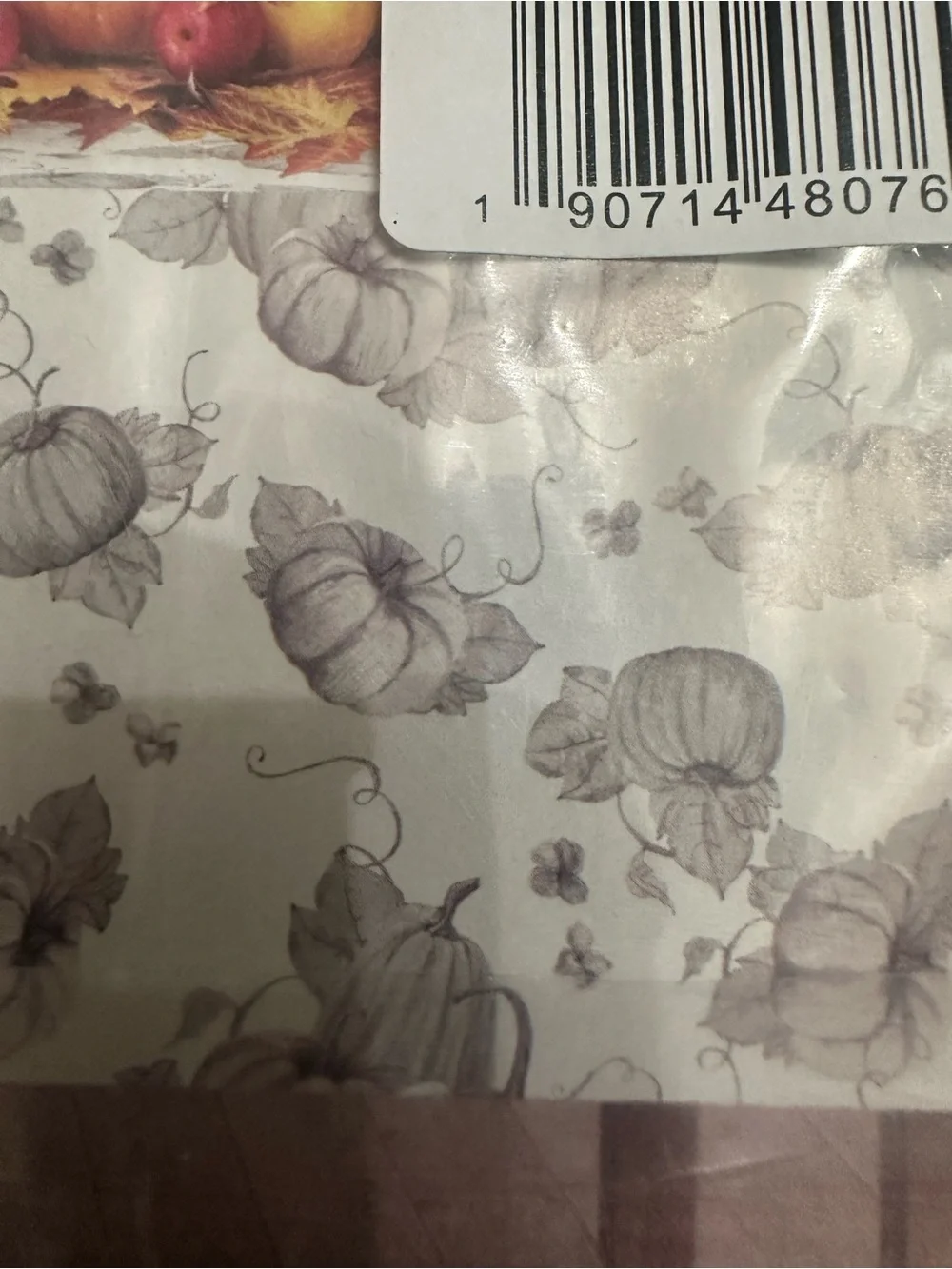 Nordstrom Fall black and gray pumpkin pattern tablecloth- 60 x 102 in